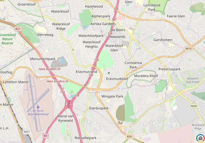 Map location of Erasmuskloof